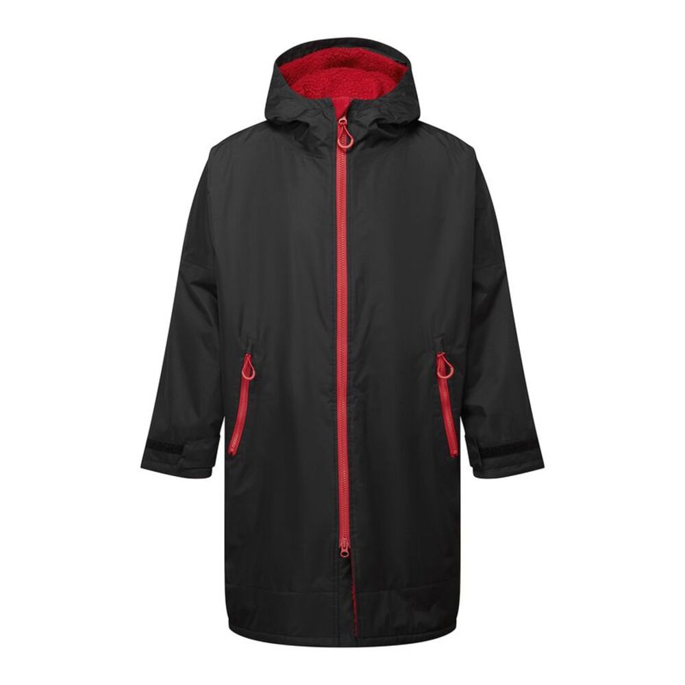 TriDri Unisex Adult Waterproof Changing Robe / Black/Red